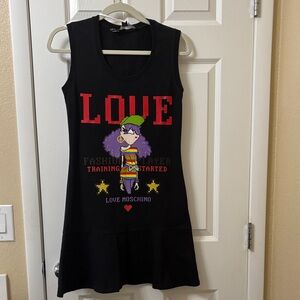 Love Moschino Black Dress with Colorful Graphic